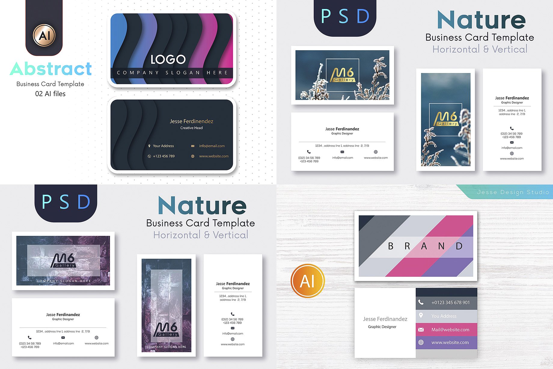 125个高品质的PSD和AI名片设计模板插图(19)