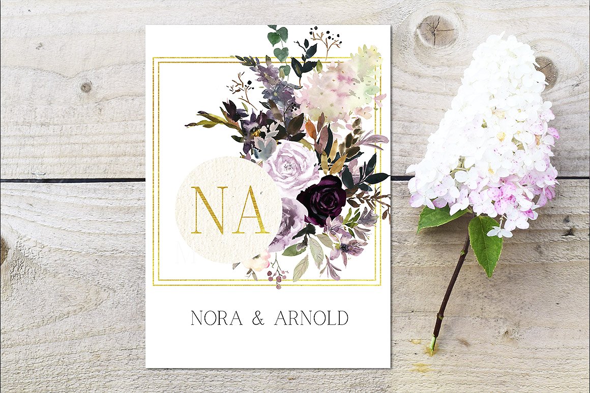 魅力水彩花卉剪贴画 La Belle Watercolor Floral Clipart插图(1)