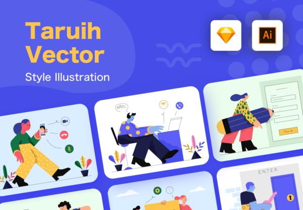 素材库下午茶：互联网项目概念矢量插画素材下载[Sketch,Ai]