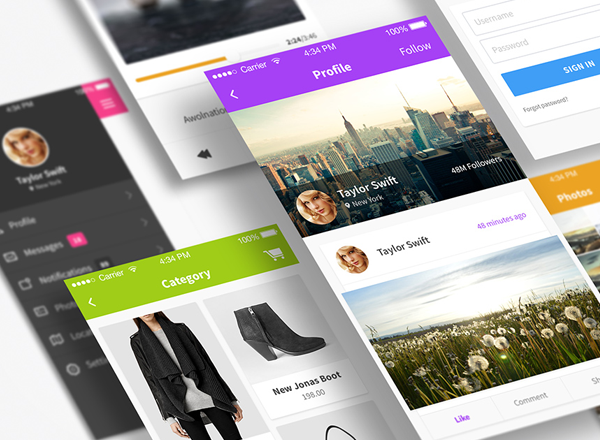 2017年巨献：Master Mobile UI Bundle（7组 APP UI 套件/5套样机/700+Icons）