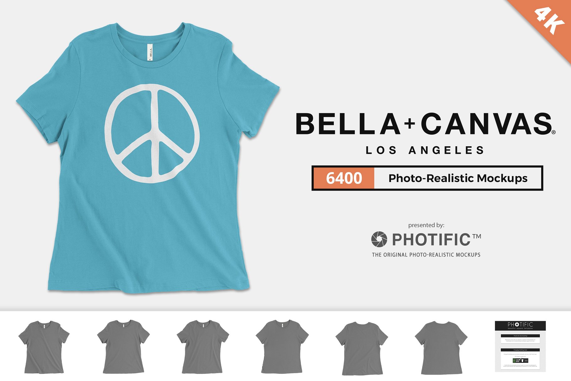 女士T恤样机模板 Bella Canvas 6400 T-Shirt Mockups插图