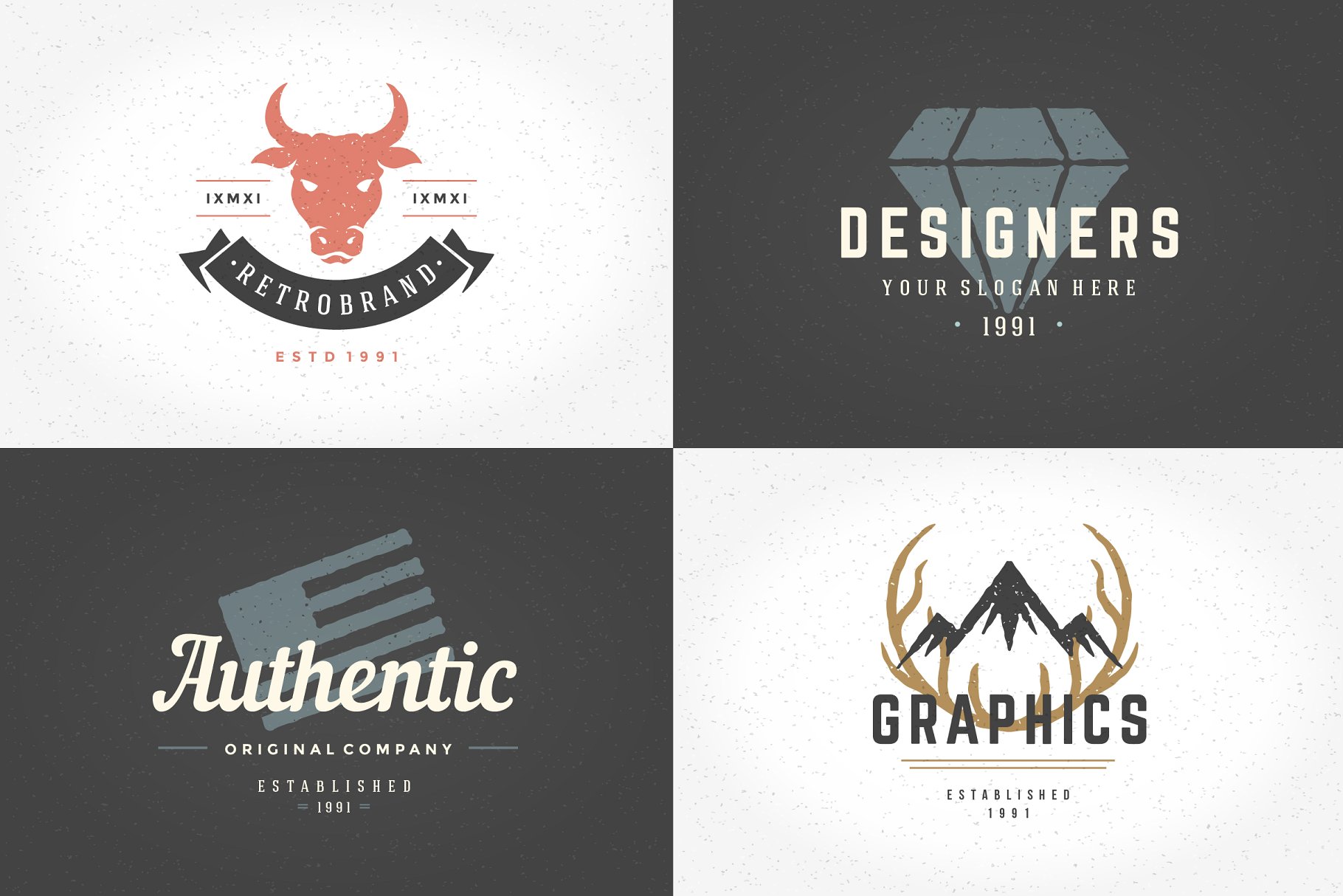 20个手绘复古Logo模板 20 hand drawn logos插图(3)