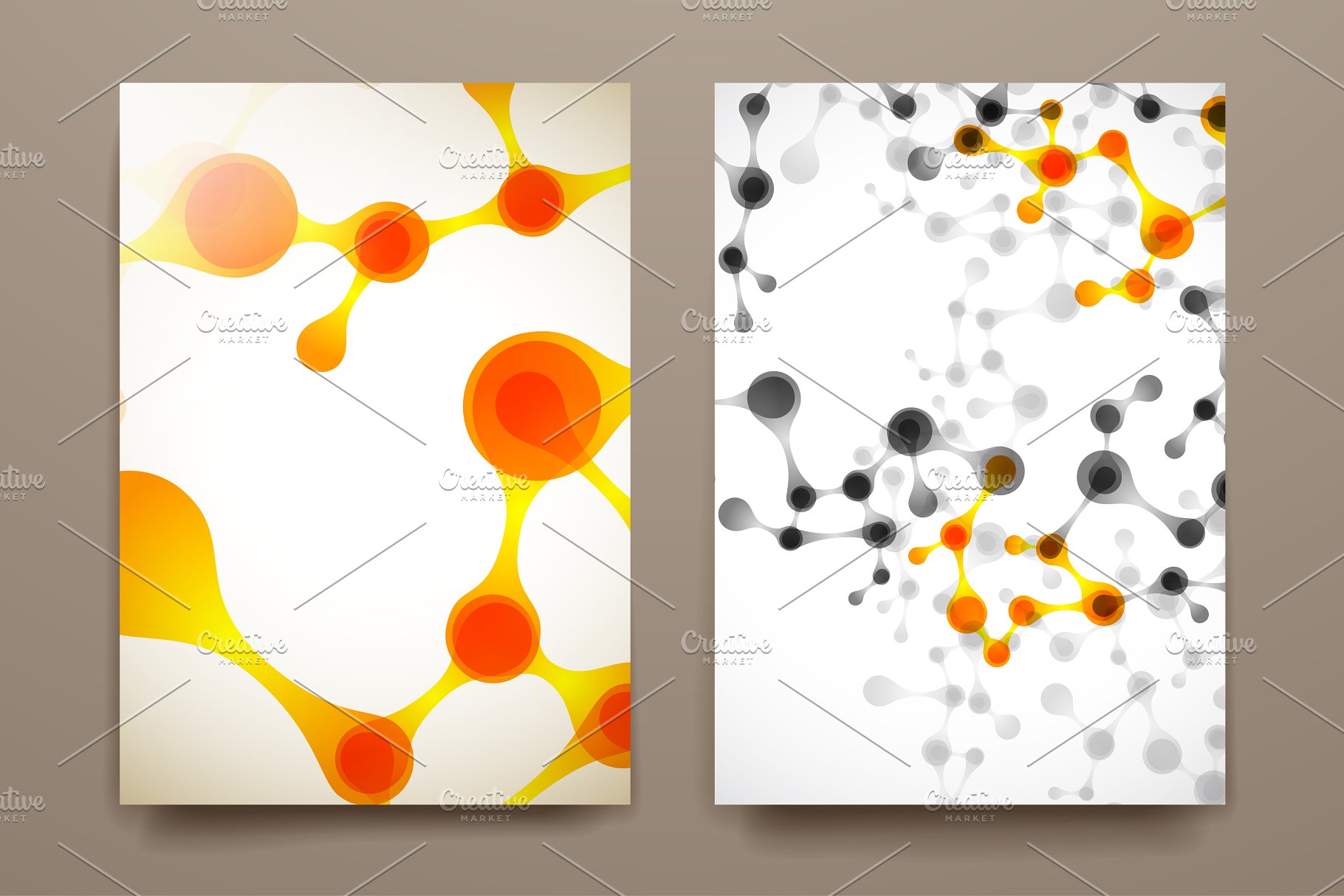 DNA图形风格小册子模板 Set of brochures in DNA style插图(2)