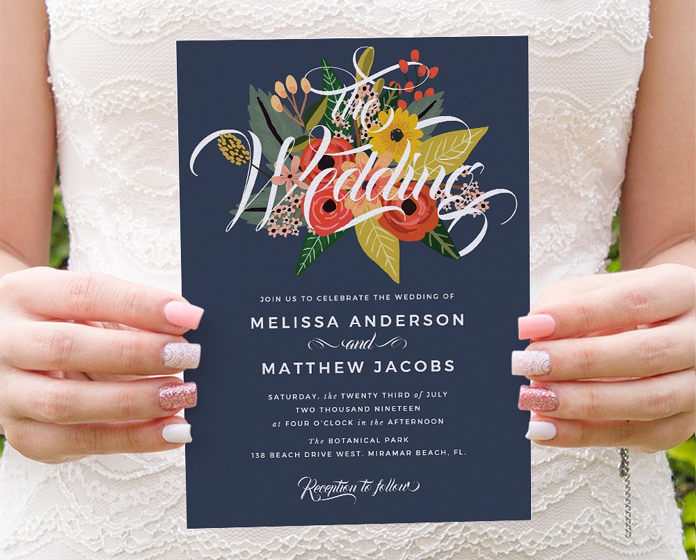 蓝色繁花似锦婚礼设计物料模板 In Between the Blooms on Blue插图(2)