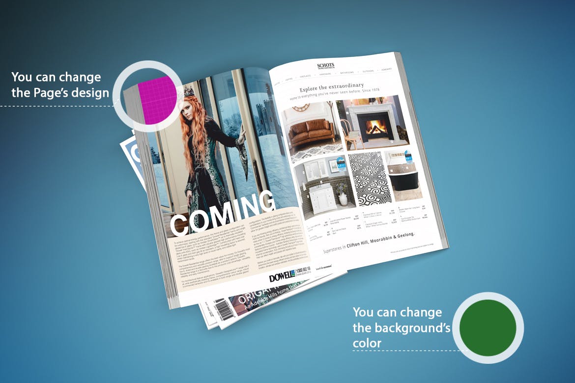 高端杂志版式设计效果图样机素材库精选模板 Magazine Mouckup插图(1)