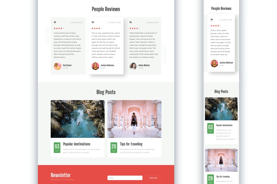 响应式旅游主题网站UI设计套件 Travel Responsive Landing Page插图(4)