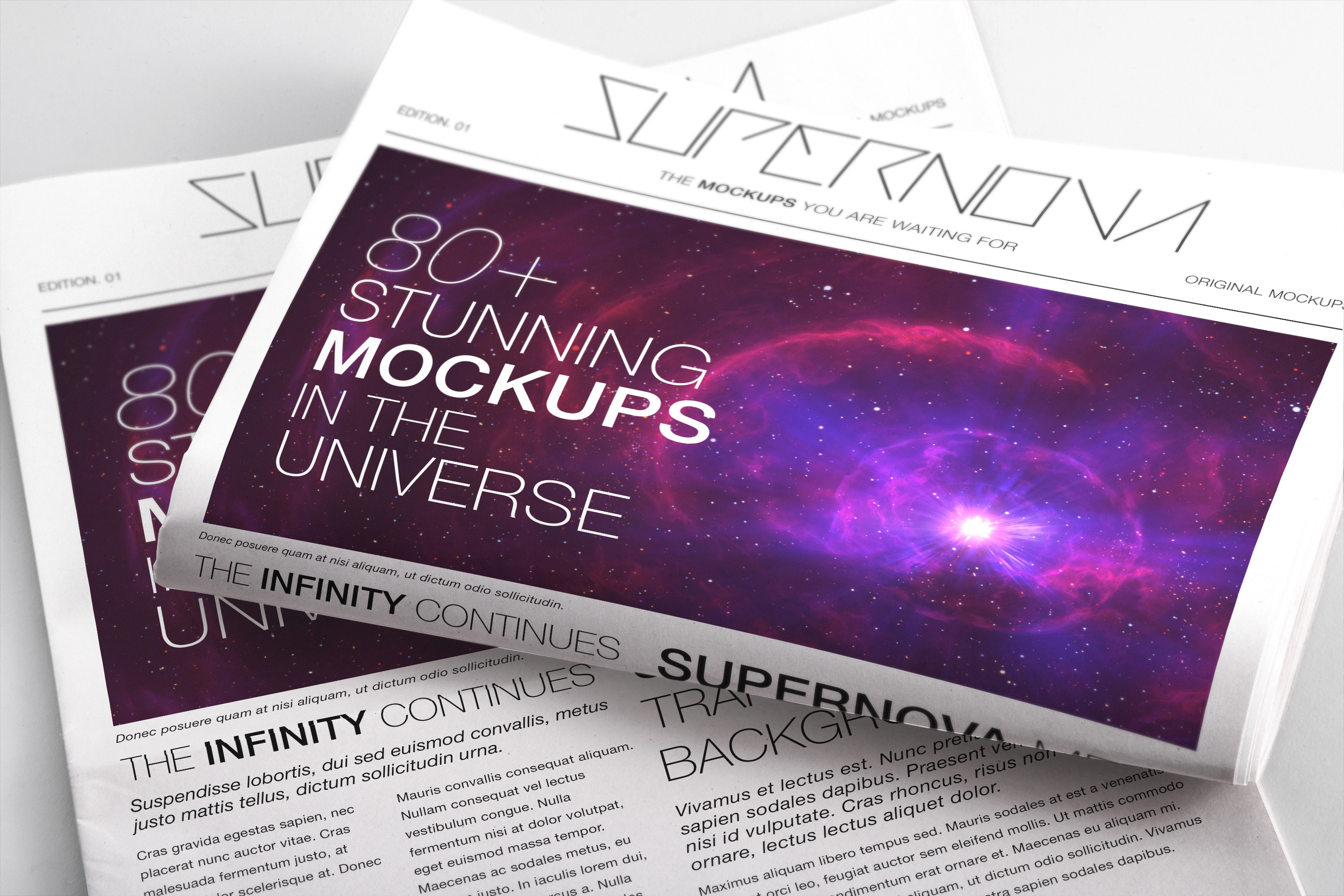 新闻报纸排版印刷效果图样机05 Newspaper PSD Mockup 05插图