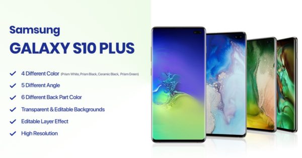 三星智能手机Galaxy S10素材库精选样机模板 Samsung Galaxy S10 Plus Mockup