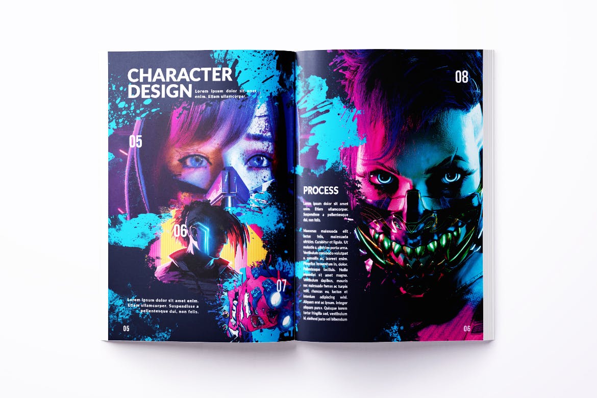 A4和美国信纸尺寸艺术家作品集画册设计模板 Bifold Artist Portfolio A4 & US Letter插图(3)