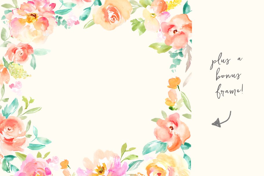 水彩花卉插画素材套装 Peonia Watercolor Flowers Set插图(8)