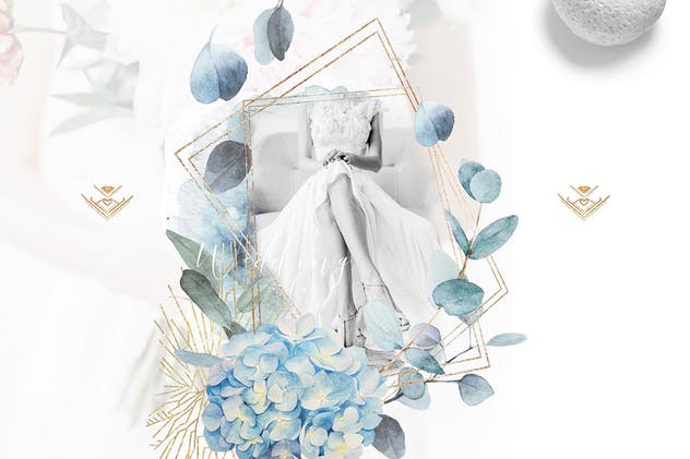 水彩花卉婚礼艺术家插画设计素材 Wedding frames “ARTARIAN” vol.2.1插图(4)