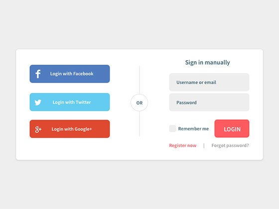 Social Login Widget素材之家精选sketch素材