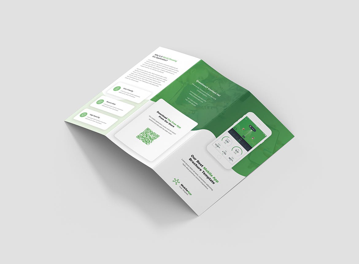 时尚高端简约高科技企业移动应用程序APP三折页设计模板插图(5)