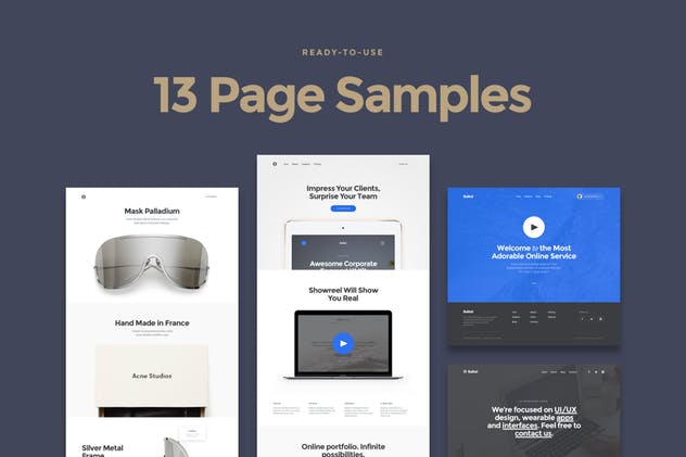产品官网设计UI套件 Baikal Startup插图(1)