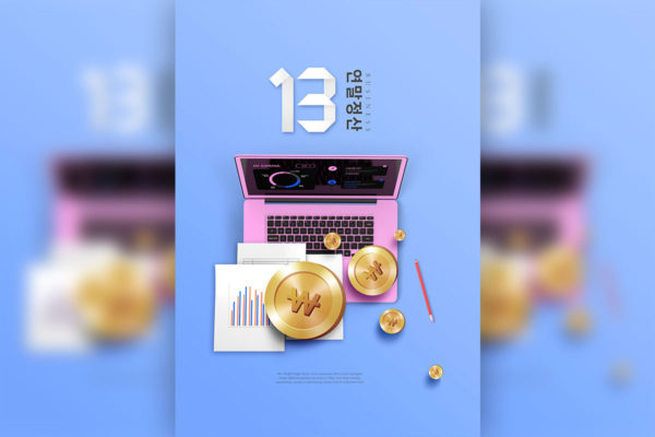 电子货币/加密货币金融交易多用途海报psd素材