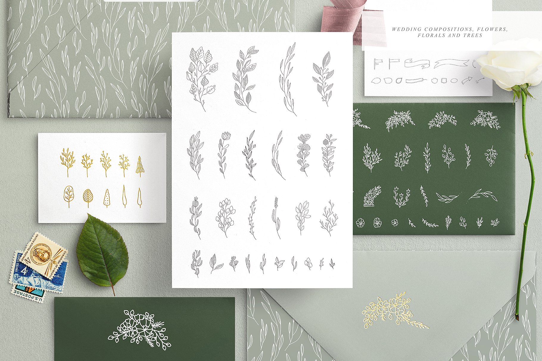 创意文艺风格婚礼邀请函地图设计素材包 Wedding Map Creator Collection插图(6)