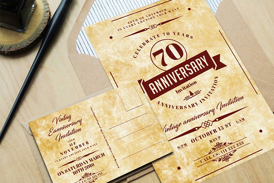 周年庆典纪念活动邀请函卡片模板 Anniversary Invitation Card插图(1)