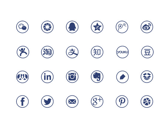 Social Network Icons素材之家精选sketch素材