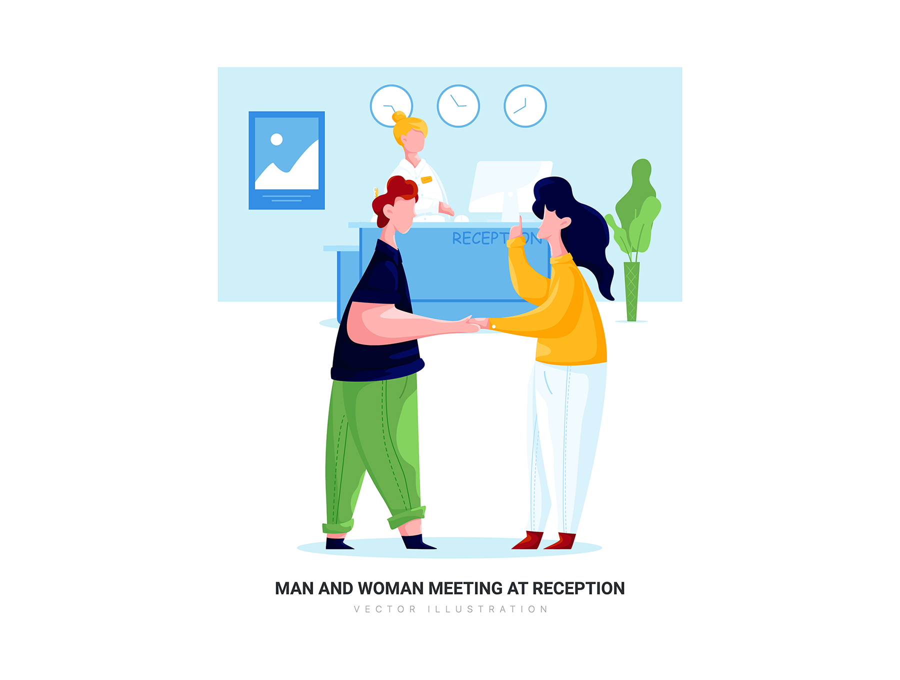 素材库下午茶：10个商务办公主题矢量场景插画集插图(9)