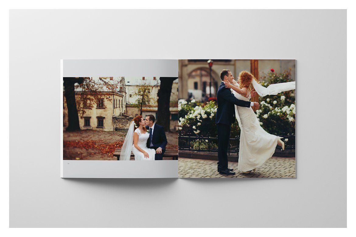 唯美极简的正方形婚纱照相册模板下载 Minimalist Square Wedding Album [indd,psd]插图(15)