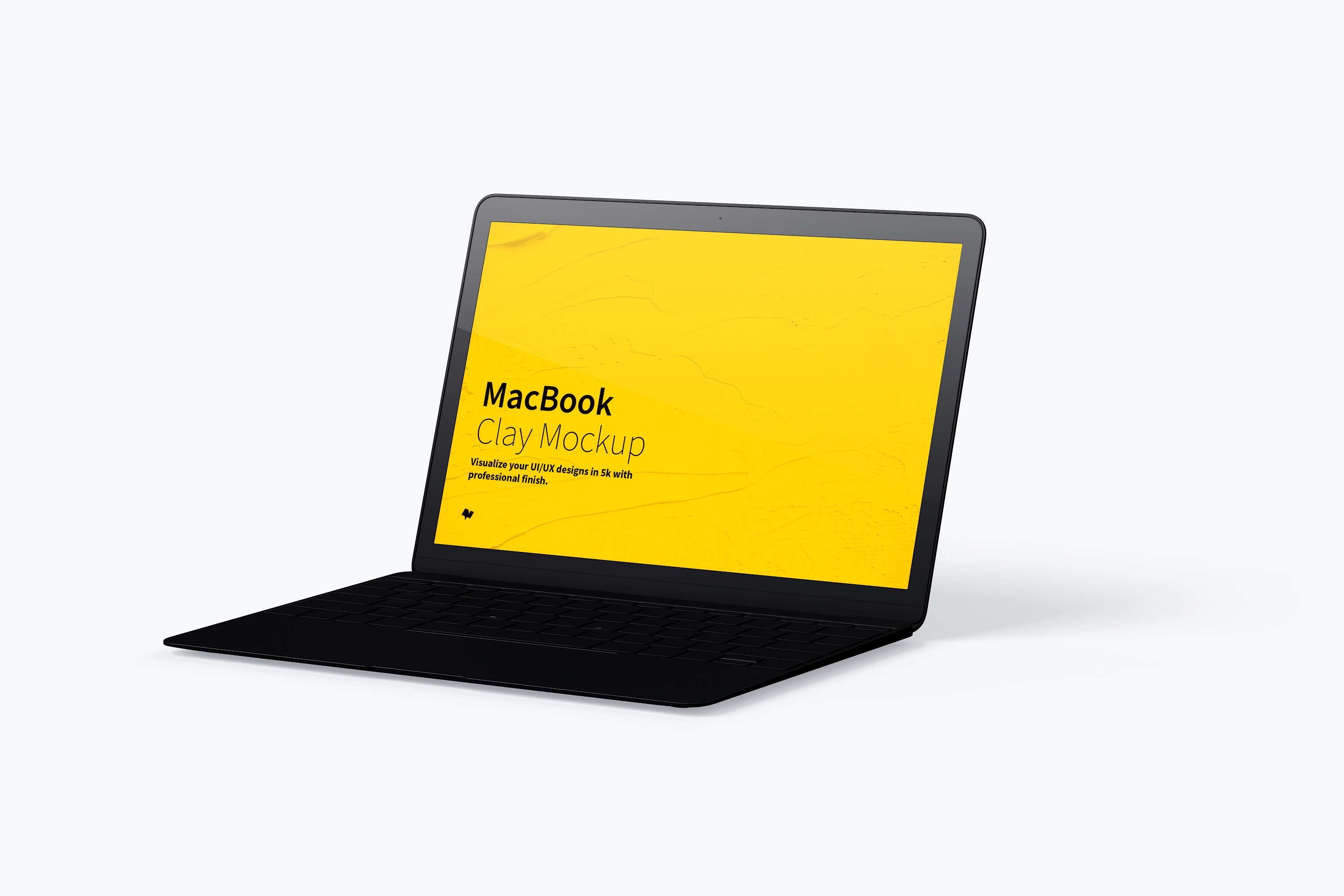 MacBook笔记本电脑屏幕演示右视图样机 Clay MacBook Mockup, Right View插图(3)
