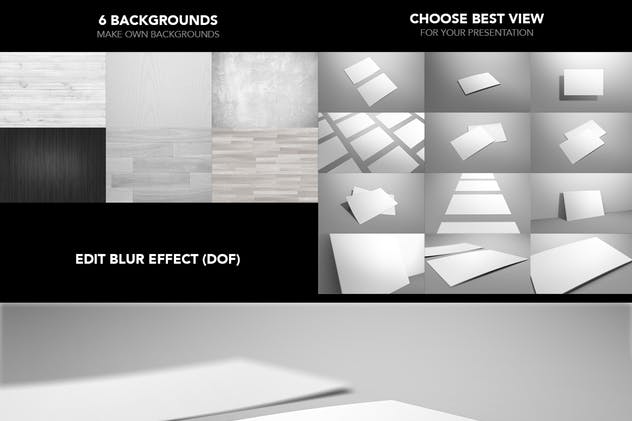 简约的明信片/邀请函/传单样机 Postcard / Invitation / Flyer Mock-up插图(1)