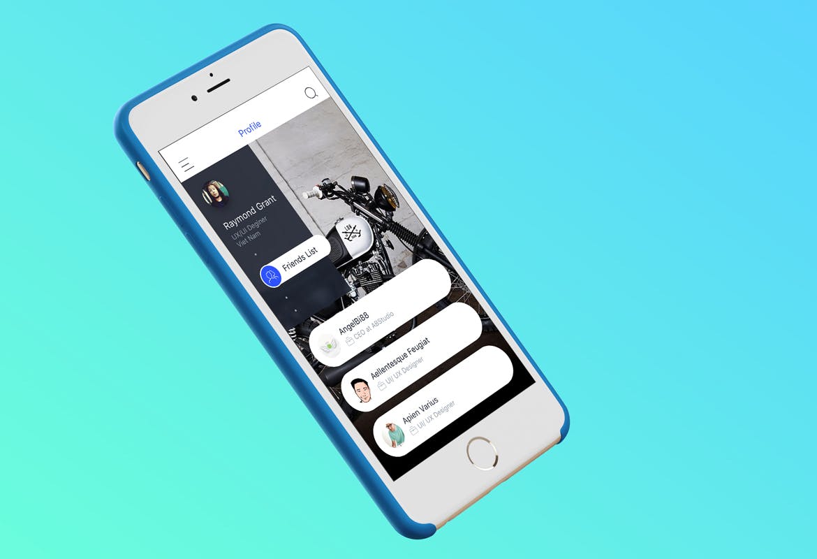 社交APP用户中心界面设计SKETCH模板 B Profile – Sketch Ui插图(4)