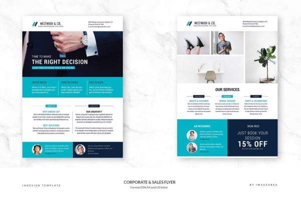 商务促销活动宣传传单模板 Corporate &amp; Sales Flyer