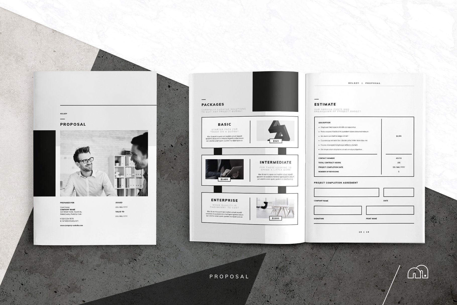 一套完美的简约项目提案模板 Kelsey – Pitch Pack插图(1)