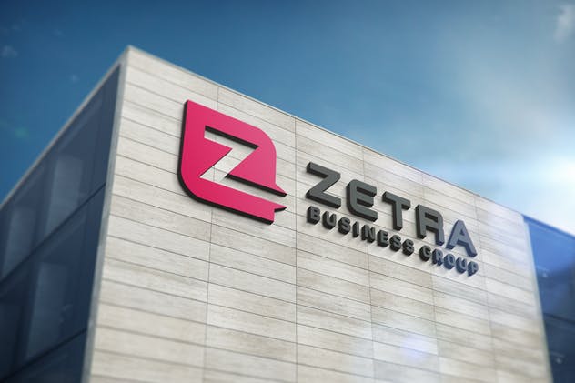 3D标志招牌立面墙样机模型 3D Logo Signage Facade Wall Mock-Ups插图(6)