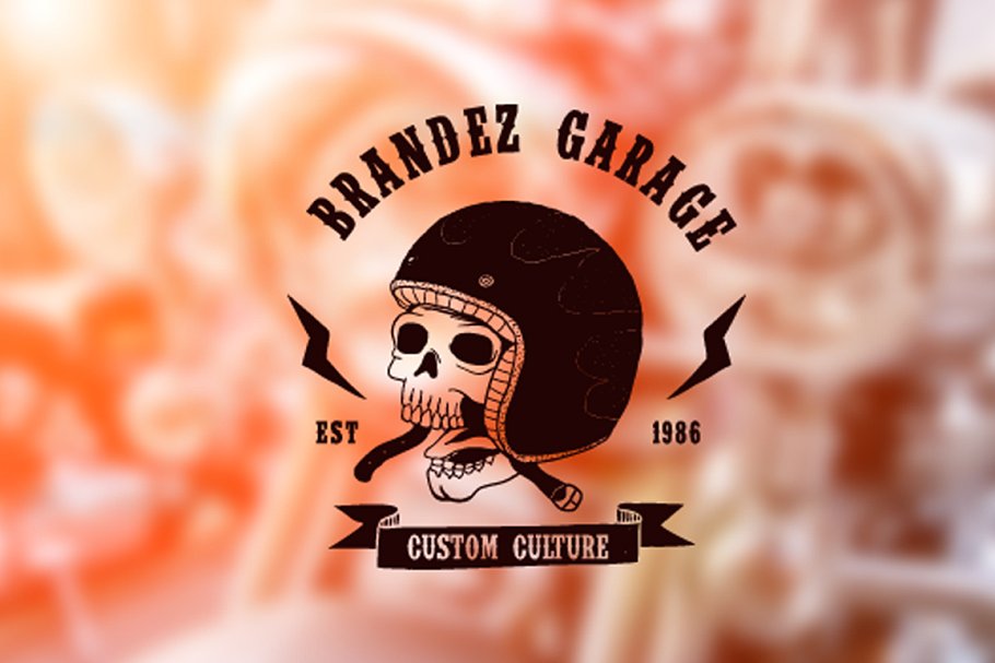 复古欧美风摩托品牌徽章设计模板 Vintage Badges Motorcycle插图(4)