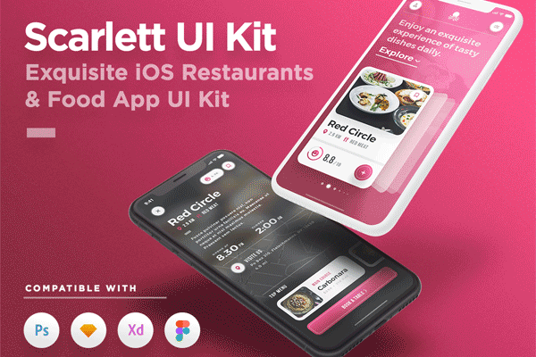 素材库下午茶：有格调的多功能美食点餐类 APP UI KITS 下载 [Sketch,PSD,XD,fig]