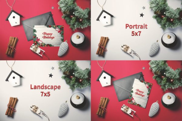 简约优雅圣诞贺卡设计模板v2 Christmas – Greeting card V.2