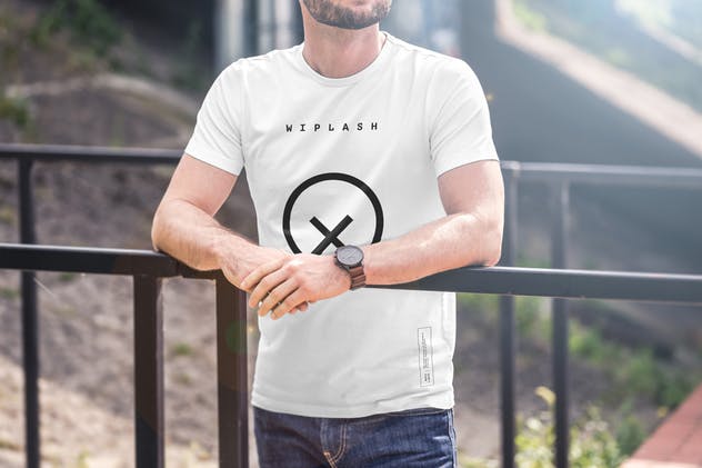 欧美模特T恤上身效果样机模板4 T-Shirt Mock-up 4插图(4)