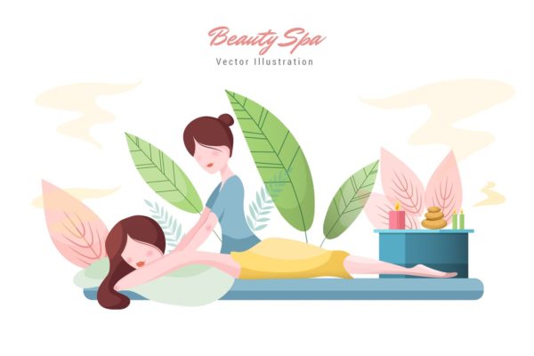 美容SPA主题矢量插画素材库精选设计素材v5 Beauty Spa Vector Illustration