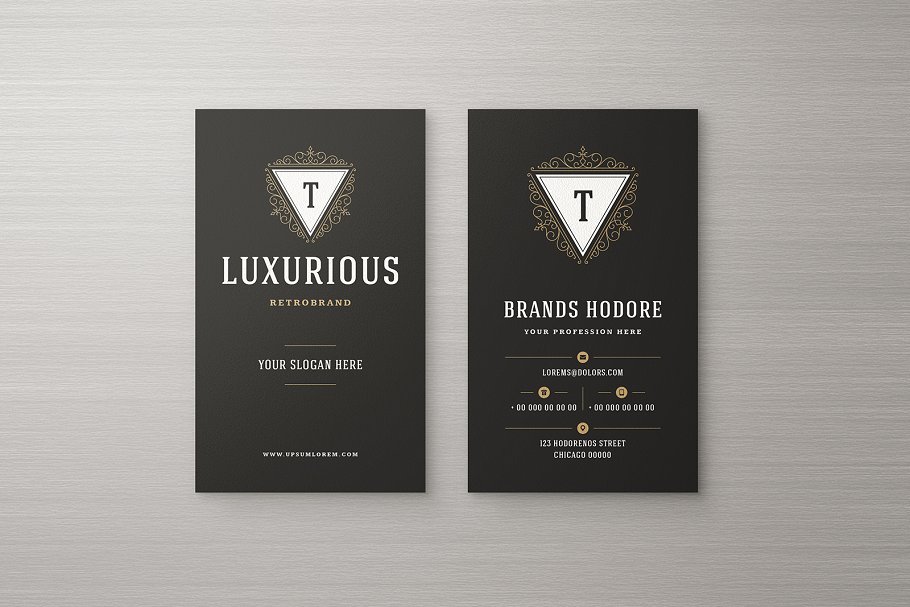 15款复古装饰风格企业名片设计模板 15 Ornaments Business Cards Bundle插图(18)
