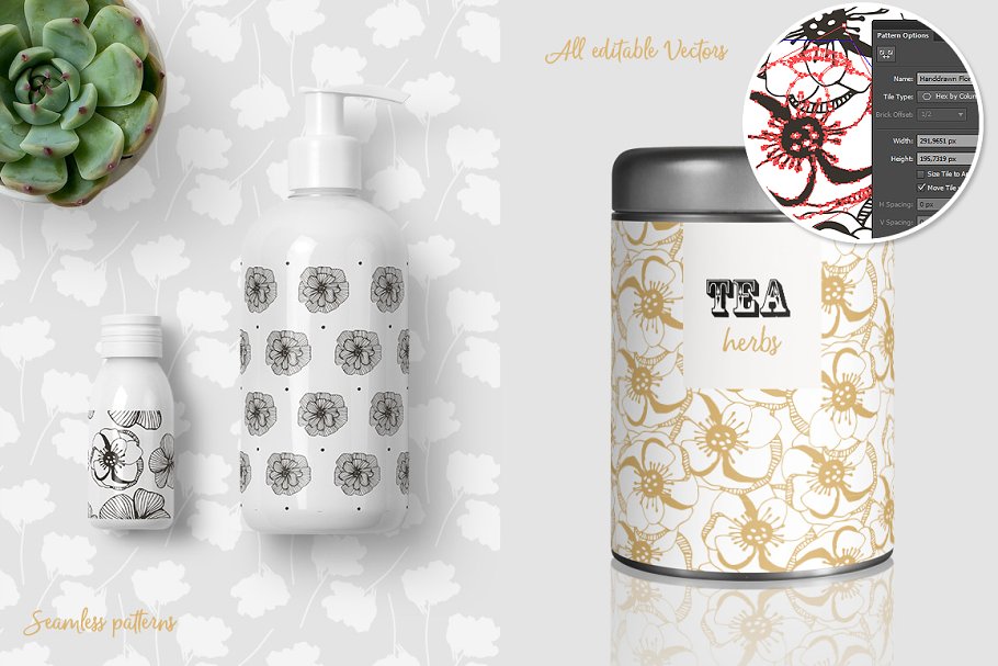 花卉图案矢量纹理 Florals – Pattern Collection插图(2)