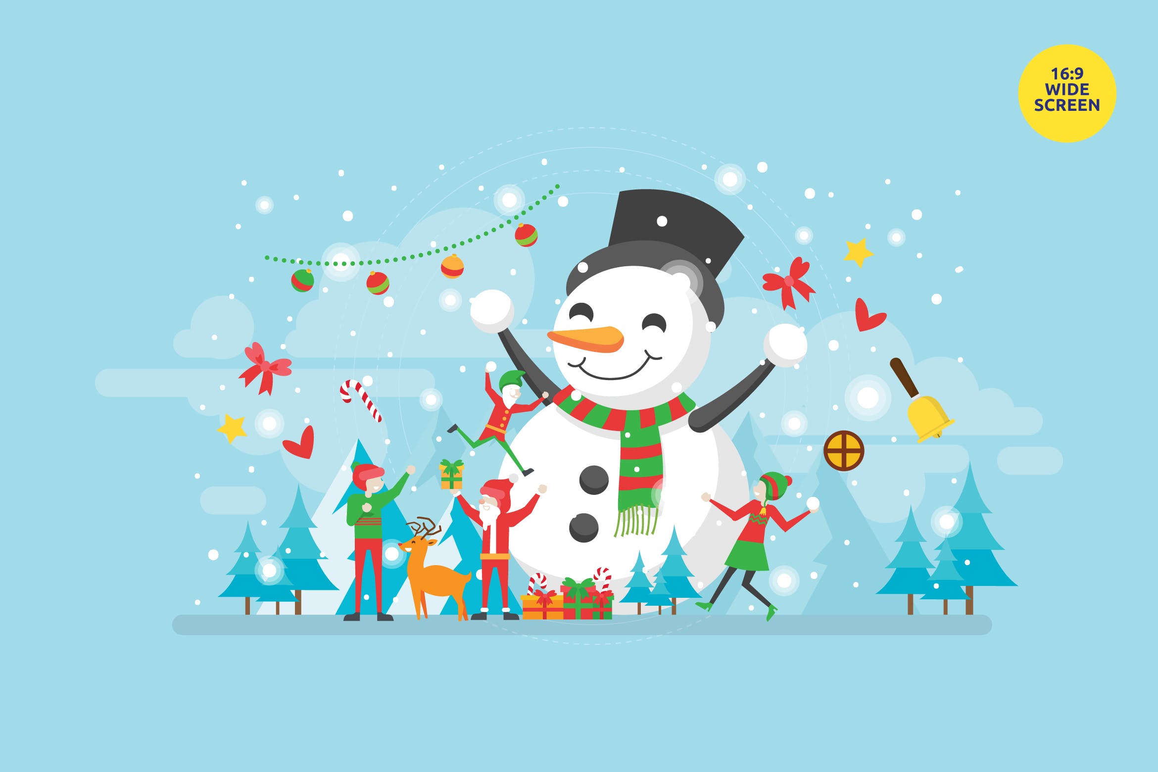 圣诞快乐时刻矢量概念插画素材 Happy Christmas Moment Vector Illustration Concept插图