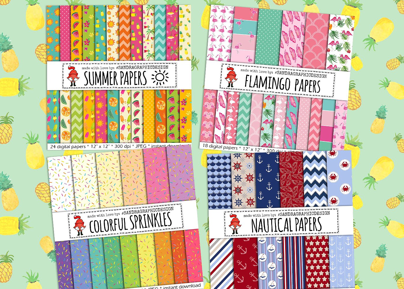 清新可爱的夏天手绘水彩风格元素大集合插图(3)