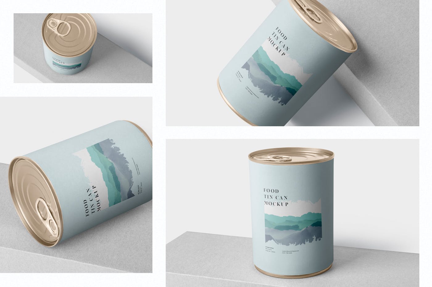 即食罐头包装外观设计样机模板 Food Tin Can Mockup插图(1)