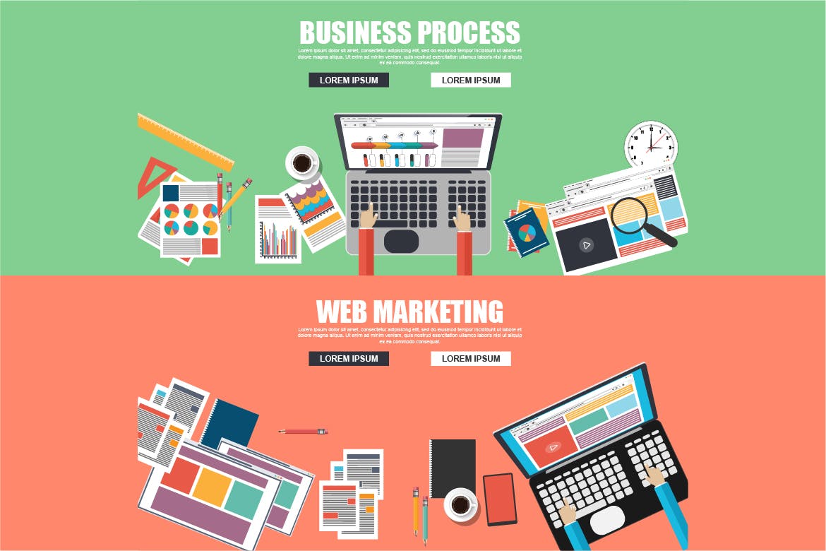 扁平设计风格商务概念插画素材包 Flat Business Concept插图(2)