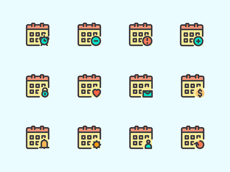 25 枚日历类型图标素材之家精选sketch素材