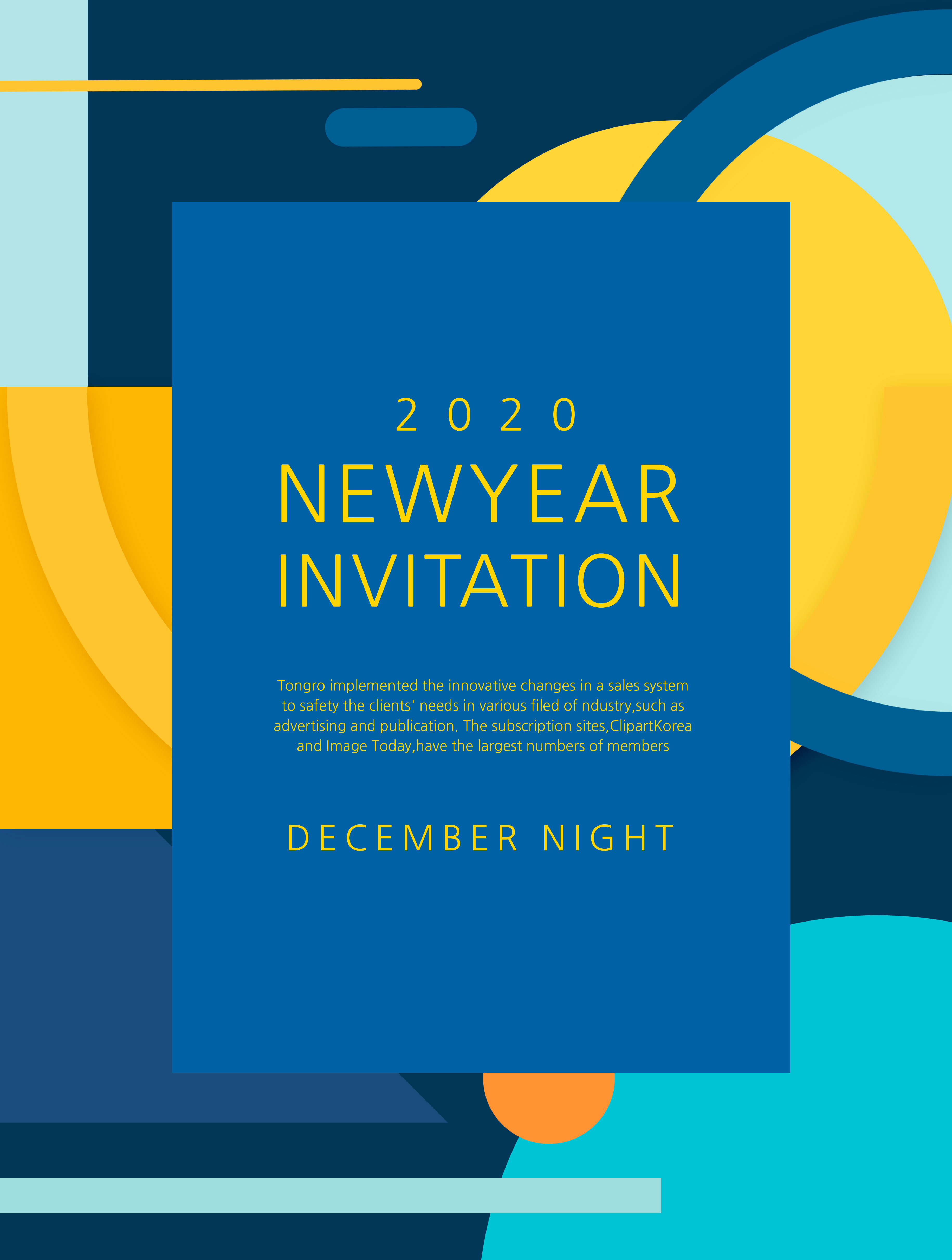 抽象几何背景新年派对活动邀请传单/海报PSD素材素材库精选psd模板插图