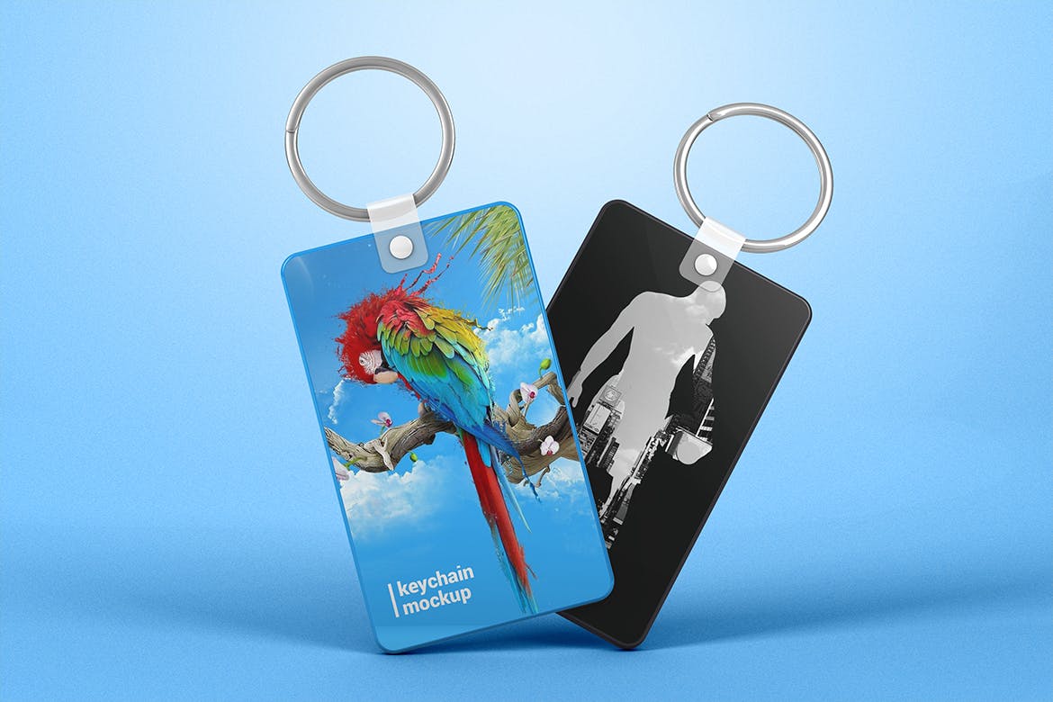钥匙扣吊牌设计素材库精选模板 Keychain Mockup插图(3)