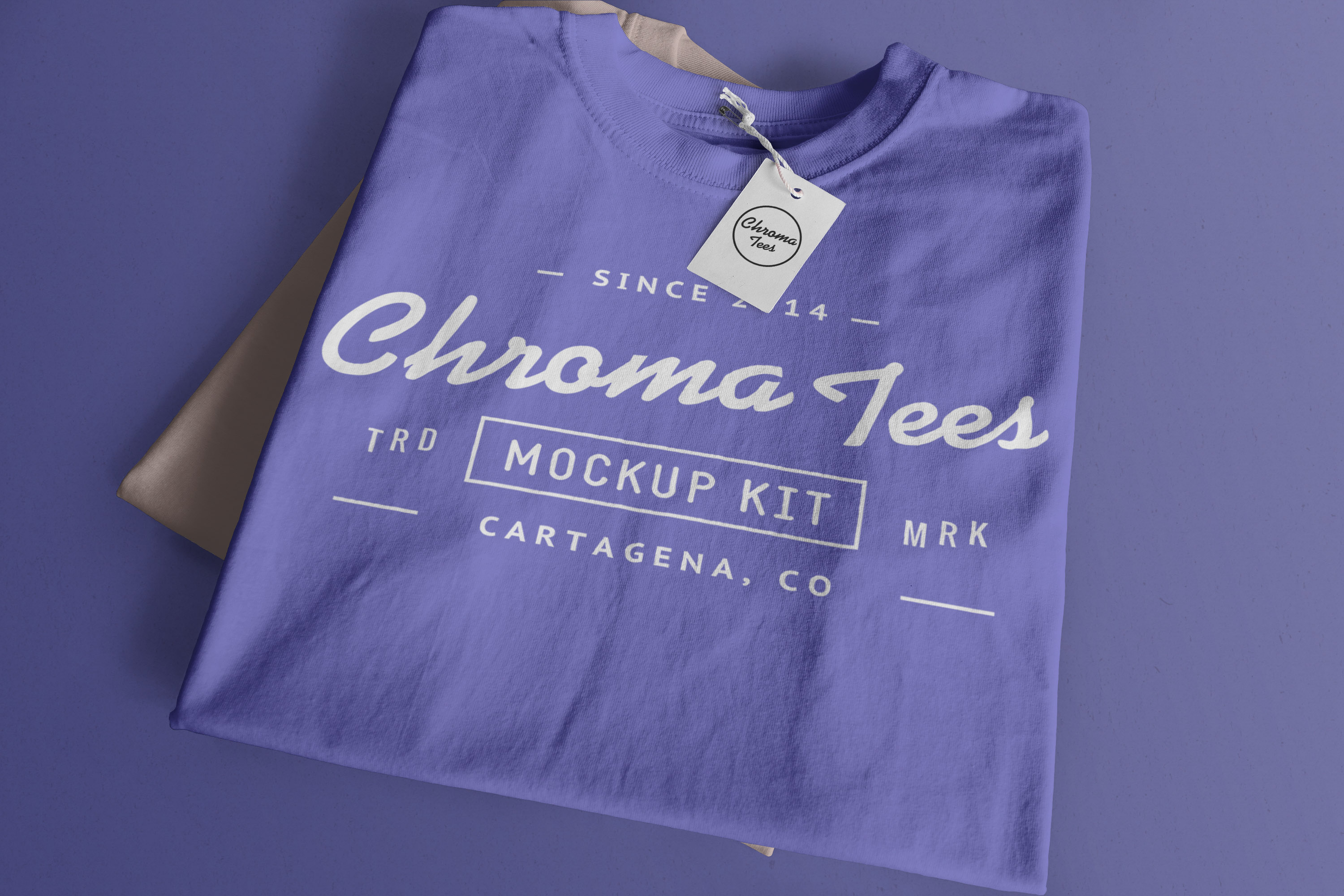 T恤印花设计折叠效果样机01 Folded T-Shirts Mockup 01插图