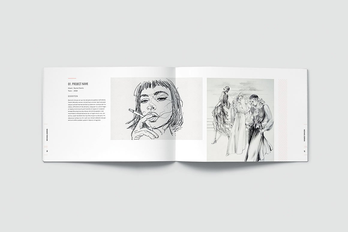 简约而专业的图形设计师产品组合杂志模板插图(19)