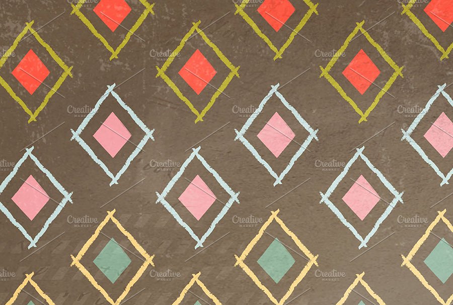 部落图案纸张纹理 Tribal Digital Papers插图(1)