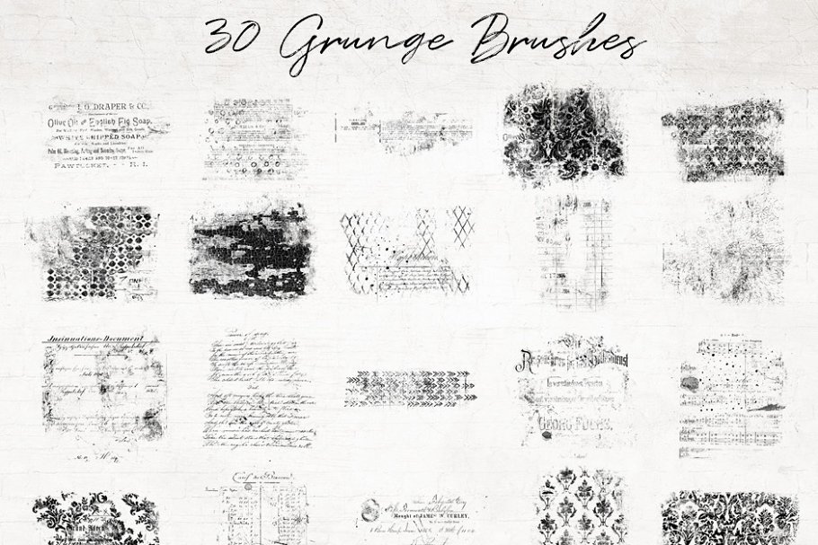 创意艺术效果设计工具（纹理/笔刷/叠层/框） Artistic Textures/Overlays Set插图(6)