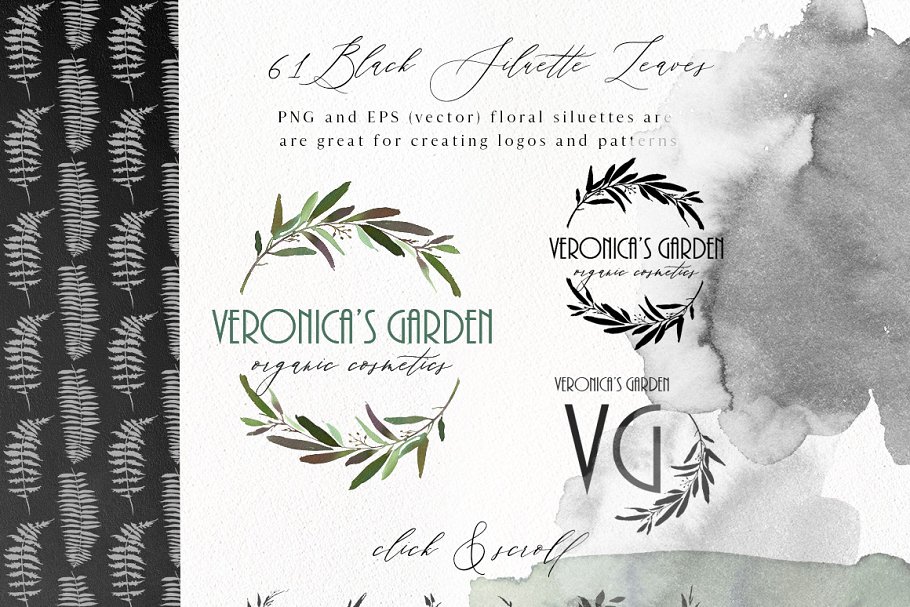 绿色森林水彩图案剪切画集合 Forest – Green Watercolor Bundle插图(12)