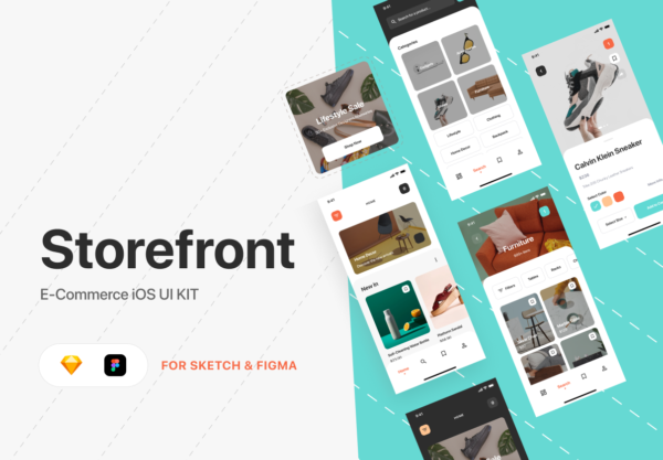 素材库下午茶：完美的创意电商APP UI KIT套装下载[Sketch,Fig]